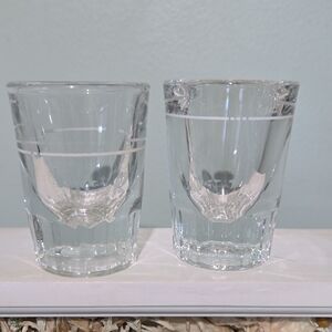 Source Unknown Clear Glass Shot Glass Pair